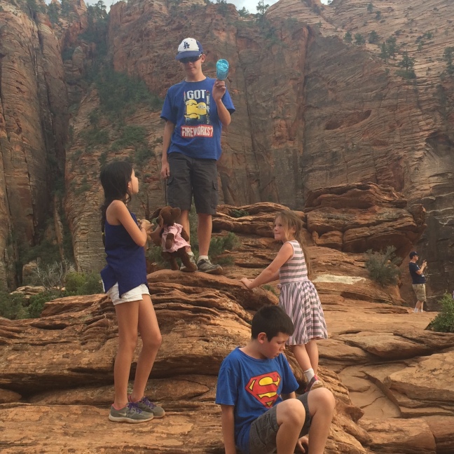 Kids playing at Zion National Park, Utah 2015